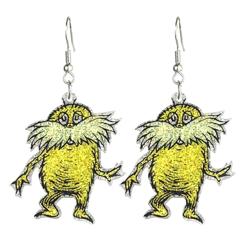 Wholesale teacher reading atmosphere earrings shiny bright cute  acrylic earrings